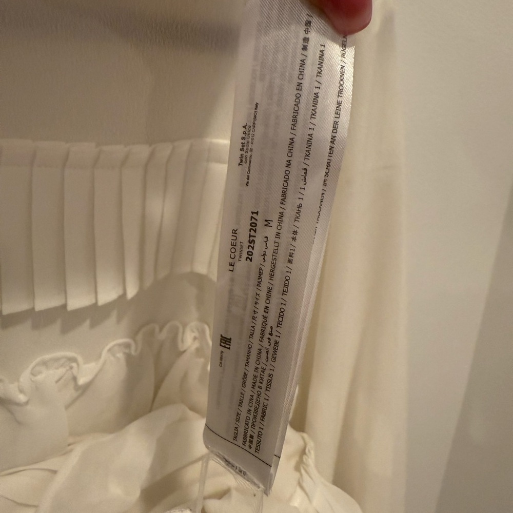 NWOT Twinset White Blouse Long Sleeves - Picture 6 of 9